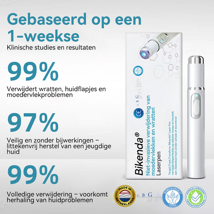 Bikenda® laserpen 💕(met CO₂-lasertechnologie – effectief voor het verwijderen van moedervlekken, wratten, huidflapjes, pigmentvlekken en andere onvolkomenheden)
